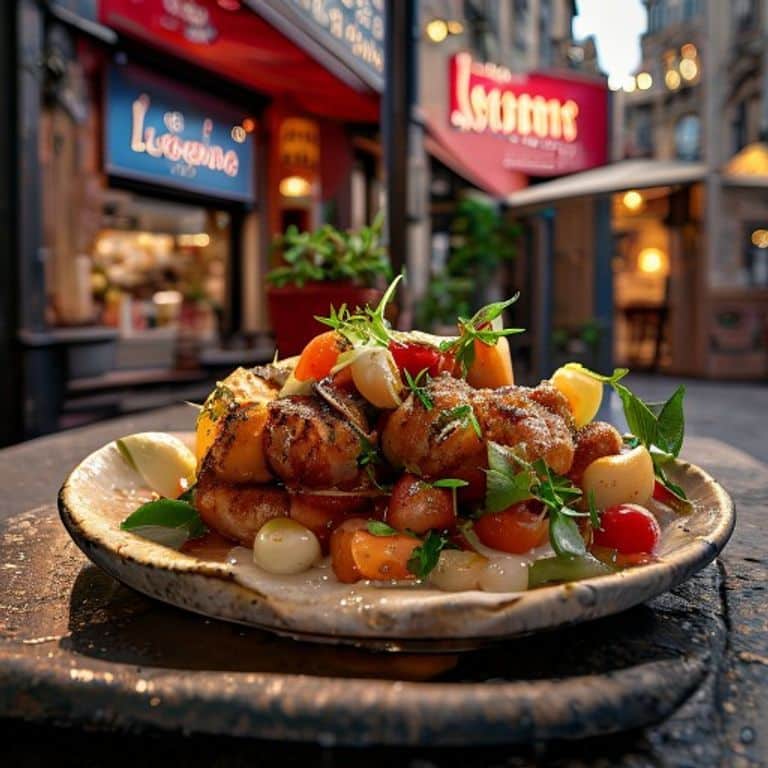 Petites assiettes créatives et verre de vin naturel sur un comptoir de zinc à La Relève Marseille. Ambiance chaleureuse et stylée.